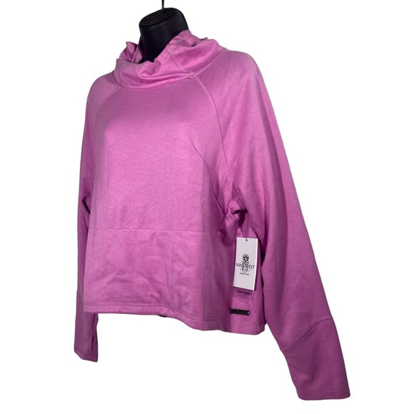 Nine West Sweater Cowl Neck Tunic Athletic Crop Sweatshirt L Womens Pink Sweater - Picture 3 of 9